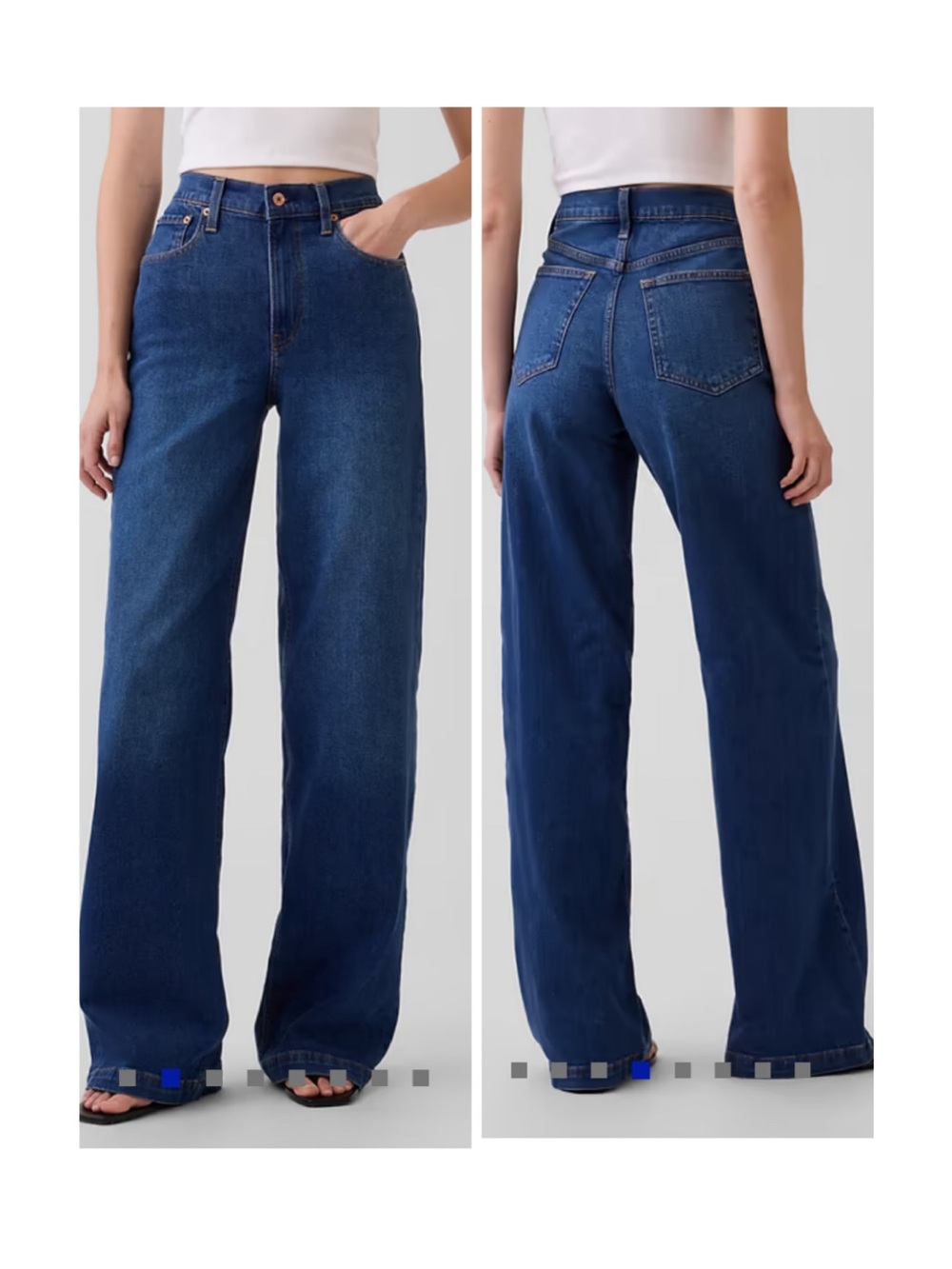 NEW GAP High Rise Stride Wide-Leg Jeans Dark Wash 24/00R NWOT